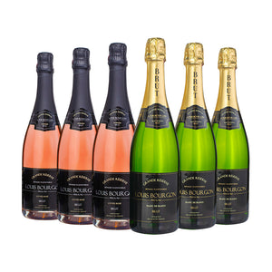 Pack 6 Louis Bourgon Grande Réserve Brut 0,75L - 3 Blanc de Blancs + 3 Cuvée Rosé